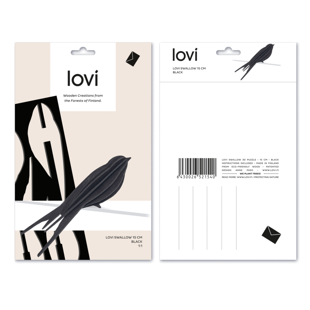 Black Swallow Wooden Cut-Out - Image 2