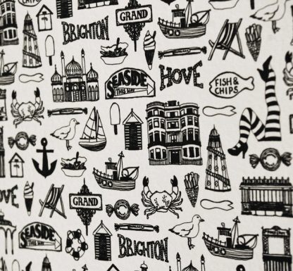 Brighton mix tea towel print