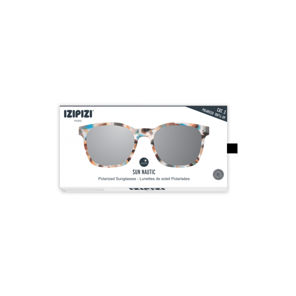 Sun nautic polarized sunglasses blue tortoise box frame #E by Izipizi