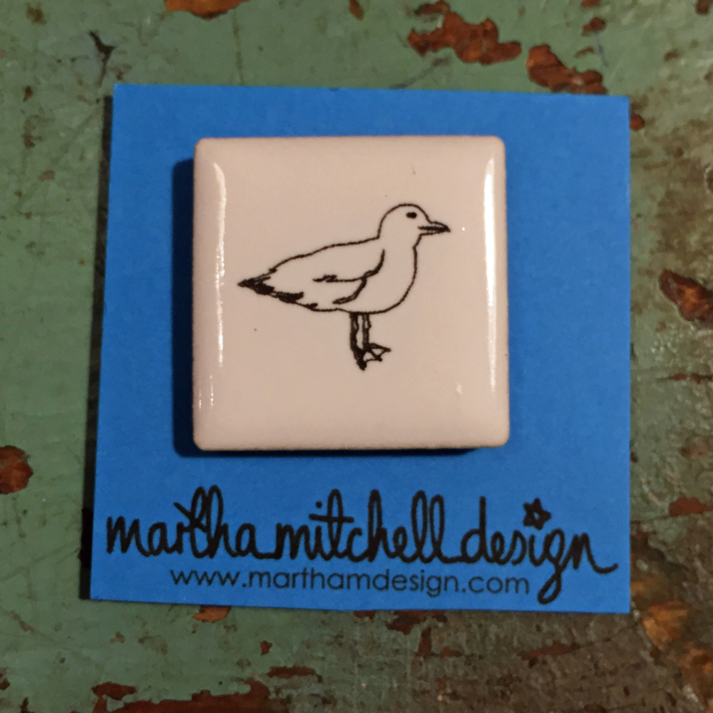 tile magnet seagull by Martha Mitchell Design