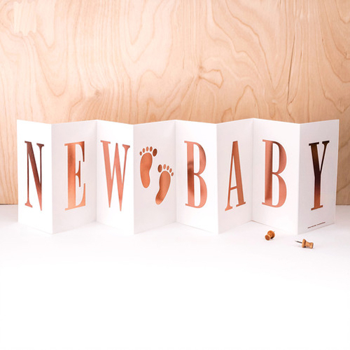 luxury concertina baby card by coulson macleod