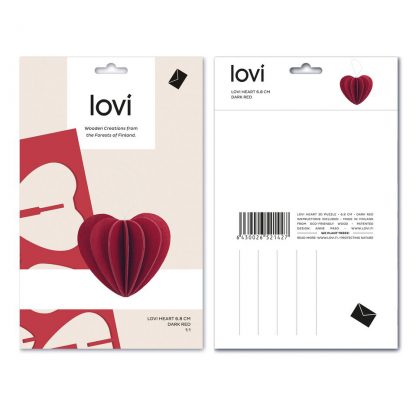 small heart 3D burgundy by Lovi
