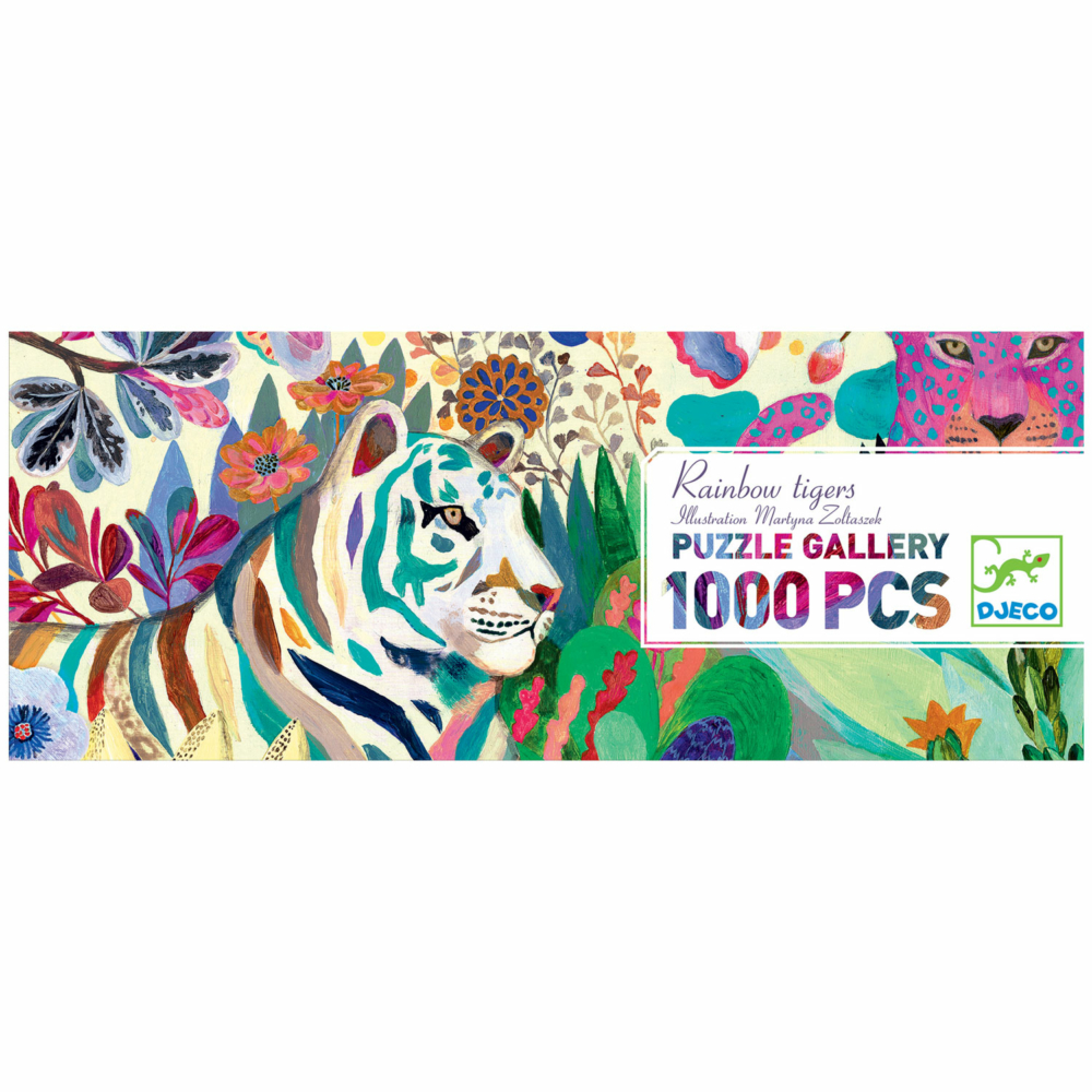djeco puzzle gallery rainbow tigers