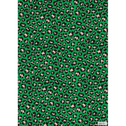 leopard wrapping paper teal pale pink by Petra Boase