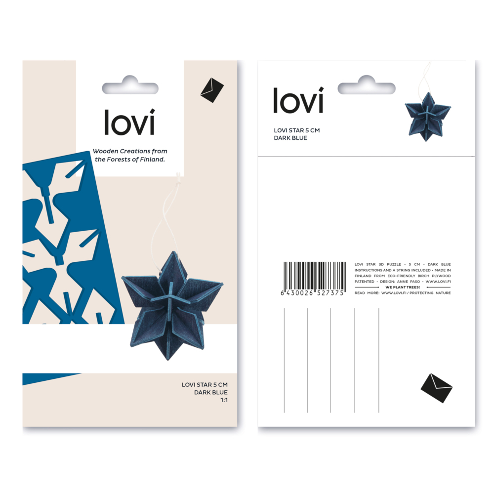 Lovi star 5 cm blue