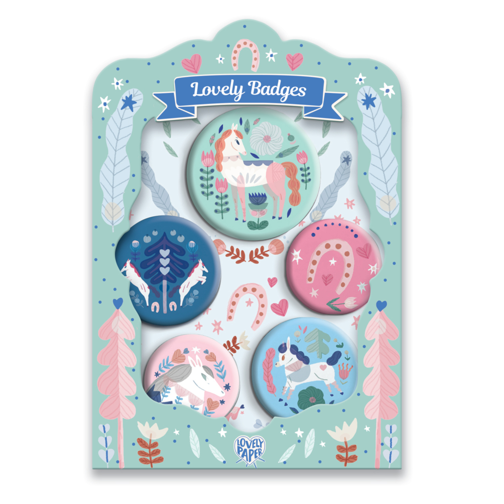 lovely badges horses by djeco lovely paper
