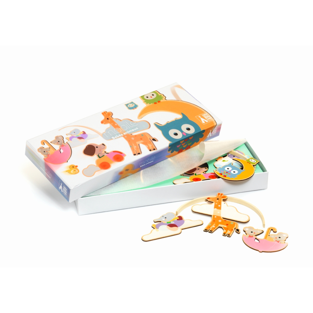 wooden mobile baby animals by djeco