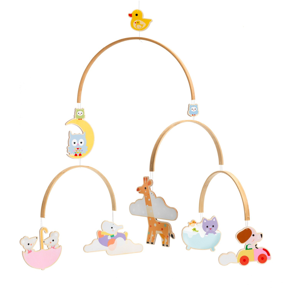 wooden mobile baby animals by djeco