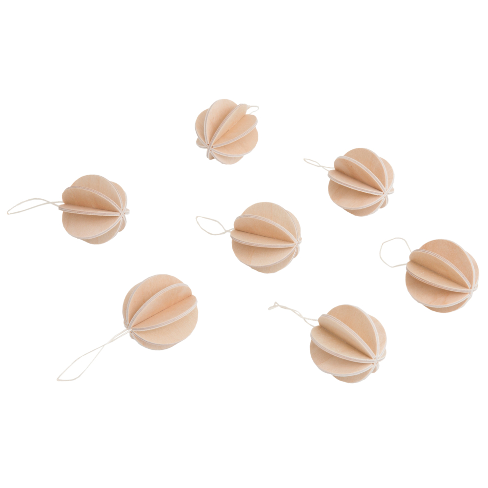Lovi baubles 3.5 cm natural wood