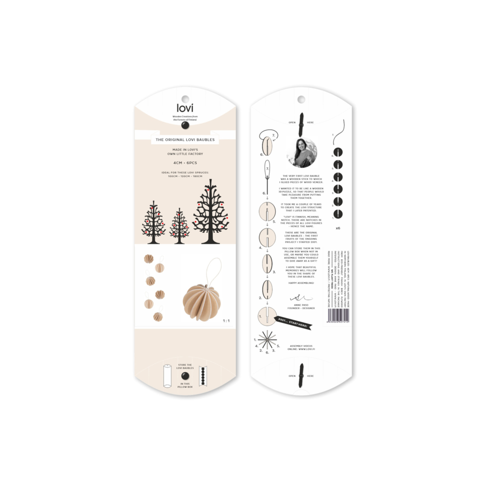 Lovi baubles original natural wood packaging