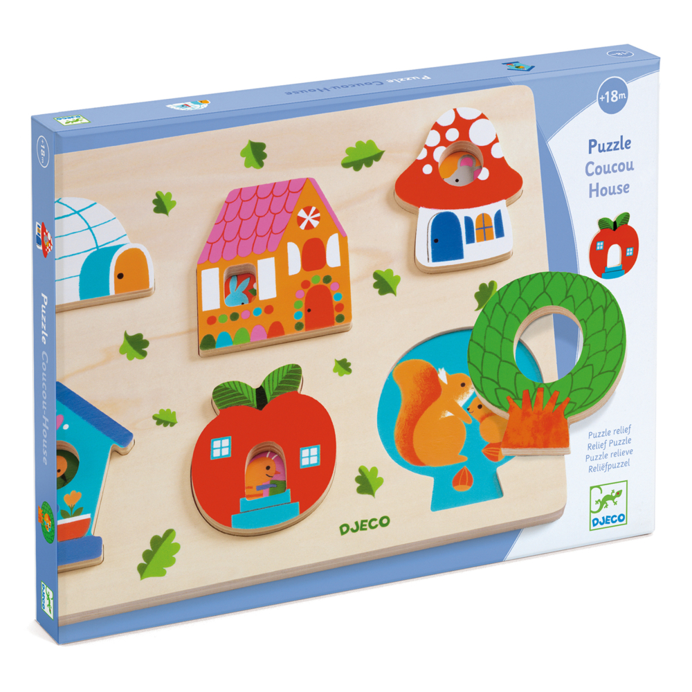 Wooden puzzle coucou house by Djeco
