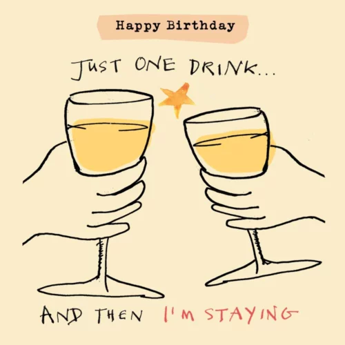 Just One Drink card by poet and painter