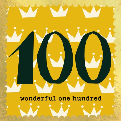 square 100 card by poet and painter
