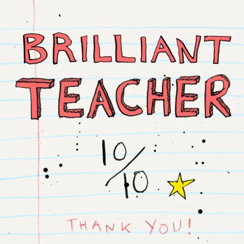 brilliant teacher card by poet and painter